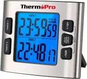 Digital Kitchen Timer Dual Countdown Stopwatch Magnetic Clock with Loud Alarm Ba