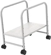 AsrMyjcx Computer Host Stand Movable Host Rack with Lockable Wheels Multipurpose CPU Case Stand Rolling Cart Floor Cart Fits Most PC, White