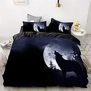ZLYTQZHGBHD 3D Print Blanket Towel Europe Animal Moonlight Wolf Blanket Towel (Color : Wolf 04, Size : A16)