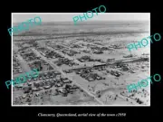 OLD LARGE HISTORIC PHOTO OF CLONCURRY QUEENSLAND AERIAL VIEW OF THE TOWN c1950