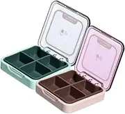 PLAFOPE 2pcs Daily Medicine Organizer with Multi Compartments Portable Storage Containers for Travel Safe and Odorless Material and Compact Design