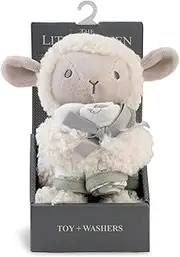 The Little Linen Company Plush Soft Toy & Baby Face Washers - Farmyard Lamb