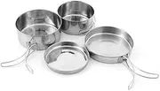 Stainless-Steel Camping Cookware Set Hiking Backpacking Cooking Picnic Bowl Pot Set