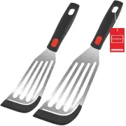 POTWIY Silicone Fish Turner Spatula Set, 12.3" & 10.6" Fish Spatulas for Nons...
