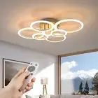 Modern 6-Ring Acrylic LED Ceiling Light, 31.5", 72W, 6400LM, Stepless Dimming &