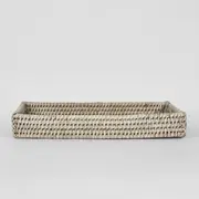 [OneWorld Collection] Paume Rattan Tidy Tray White Wash