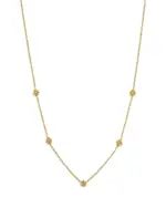 Zoe Chicco 14K Yellow Gold Prong Diamonds Tiny Bead Flower Collar Necklace, 14-16