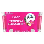 Glade Candle Jar Air Freshener Exotic Tropical Blossoms 3.4 oz 2 Count