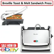 Breville 2 Slice Sandwich Press Stainless Steel Bagel Muffin Toastie Jaffle Make