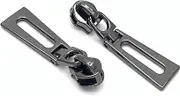 RuiDaTeng #5 Zipper Pulls Gunmetal Metal Zipper Pull 25pcs Bulk Zipper Head Nylon Coil Zipper Slider for Purses Bag Sewing
