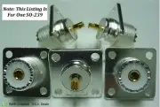SO-239 Silver Plated, Teflon Dielectric, Chassis Mount, Gold Plated Center Pin