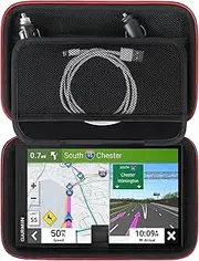 Supmay GPS Case for Garmin DriveSmart 76/65/61/66, dēzl™ OTR710/OTR700, Garmin RV 795/780, DriveCam™ 76, 6-7 inch GPS Navigator System, Hard Travel Case with Mesh Bag for Vehicle Power Cable, Black