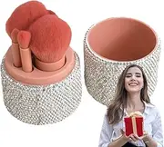 Travel Makeup Brush,Cosmetic Brush - Reusable Soft Blender Applicator With Rhinestones Case For Contouring Highlighting Eyeshadow Foundation Concealer