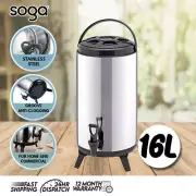 SOGA 16L Portable Insulated Cold/Heat Coffee Tea Barrel Brew Pot With Dispenser