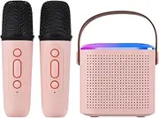 Namolit Mini Karaoke Machine Portable Microphone & Sound Box Set Home KTV BT Speaker with 2 Microphones Home Outdoor Wireless Loudspeaker Rechargeable Voice Box & Handheld Mic Karaoke Mic Speaker