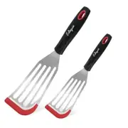 2Pack Fish Spatula Fish Turner for Fish Metal Spatula, Silicone Fish Turner, ...