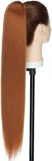 Drawstring Ponytail Long Straight Hair Synthetic Hair Accessory (Copper red, 24inch)