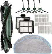 (11 Pack) Y0140 Q0520 Q0120 Replacement Parts for iRobot Roomba Vac Robot Vacuum 2 Essential Y0140 Y0110 Q011 Accessories, 1 Roller, 2 Mop Pads, 2 HEPA Filters, 2 Pre Filters 4 Side Brushes