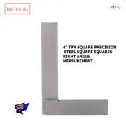 4" inch Try Square Precision Steel Square Squares Right Angle Measurement AU
