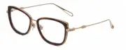 Chopard VCH256M Womens Cateye Reading Glasses in Auburn Brown Tortoise/Gold 53mm