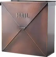 NACH MB-6635CP Rockford Mailbox, Copper Finish - Wall Mounted Post Box, 10 x 4 x 10 inch