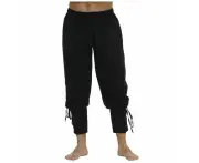 Medieval Renaissance Pants Mens Costume - Black