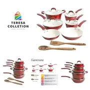 Arlington Healthy Nonstick Ceramic Coated Forged Aluminum Induction Cookware,...