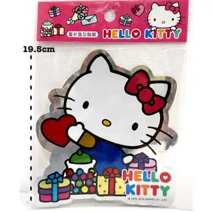毛毛屋 Hello Kitty 凱蒂貓 雷射 造型大貼紙 （剩B1.D2）2款擇一 1張入 請註明