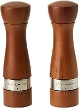 Cole & Mason Melbury Gift Set | Contemporary Brown Wood Salt and Pepper Mill Set | Dark Walnut Stain and Brushed Stainless Steel Accents | Diamond-Sharp Ceramic Grinder for All Types of Salt