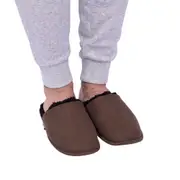 SnuggUps Slippers Men's Slide Large Chocolate, Splosh SNMSC02