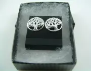 New 925 Sterling Silver tree of life Earrings butterfly stud.