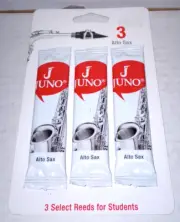 Alto Sax Reeds - 3 Pack - Juno / Vandoren - 3 Select Reeds for Students - New