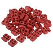 Cord Locks, 30 Pack Oval Spring Toggle Stopper, Wine Red