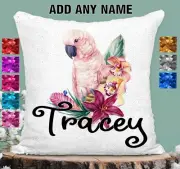 Parrot Cushion Cover Sequin Throw Pillow Flip Sequin Personalised