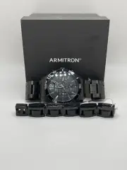 Armitron 20/5516 Mens Black Multi-Function Chronograph Watch And Bracelet Set