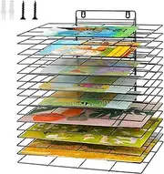 Lzttyee Art Drying Rack for Classroom Paint Drying Rack Small Art Drying Rack Wall Art Storage Rack with 16 Removable Shelves for Classrooms and Art Studios