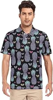 [ZZXXB] Pineapple Butterfly Men's Polo Shirts Short Sleeve Quick Dry Athletic Outdoor Sports Golf Shirts S-XXL