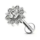 Piercing Labret Ear Flower Paved Rhinestones