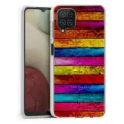 (Rainbow Plank)ShockProof TPU phone case cover(Clear)for Samsung Galaxy A12