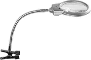 Clip-on Led Magnifying Glass with Light, Handheld Magnifier for Reading, Jewelry Making, Sewing, and Crafts, Silver, Metal and Abs Construction