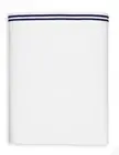 Hudson Park Italian Linens Cotton Percale Twin Flat Sheet, White/Navy