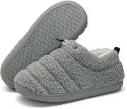 [SincereWay] Slippers For Women and Men Adjustable Flat Slippers Winter Round Toe Keep Warm Solid Home Shoes