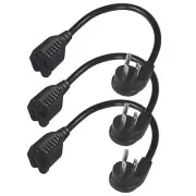 1FT Short Extension Cord Flat Head Extension Cord Indoor with 3 Prong Low Prof