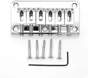 harpfeas 78mm Fixed Hardtail Bridge for 6 String Fender Strat Tele Electric Guitar (Chrome)