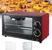 Electric Mini Oven, Household Electric Oven Small Cake Baking Oven Multifunctional Breakfast Machine, 0-230℃ Adjustable Temperature, 30 Min Timer, for Roasting, Baking, Grilling & Reheating A