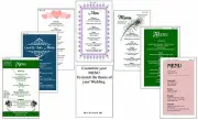 100 MENUS Wedding Graduation Bar Mitzvah Color customize with Information