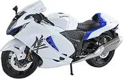 Die-cast 1:9 for Suzuki Hayabusa 2022 Motorcycle Model Car Alloy Car Body Rubber Tires Simulation Vehicles Exquisite Displays Miniature Vehicle(White)