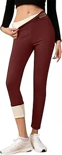 [Generic] Fleece Lined Leggings for Women - Thick Soft High Waisted Black Tummy Control Thermal Warm Velvet Pants for Cold Winter