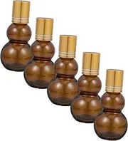 VICASKY 5pcs Essential Oil Roller Bottles Glass Empty Refillable Vials with Roller Balls for Perfume Cosmetics and Travel Use