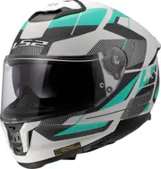 LS2 FF808 Stream II Road Helmet, grey-white-green-blue, Size L for Men Grey White Green Blue